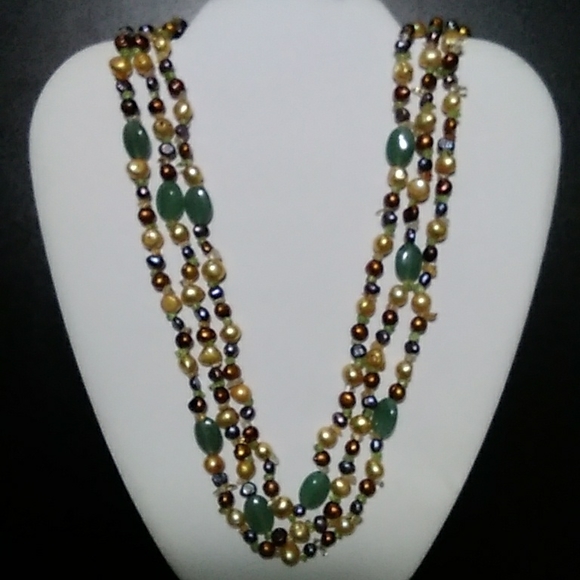 Multi Gemstone Pearl Necklace - Picture 4 of 5